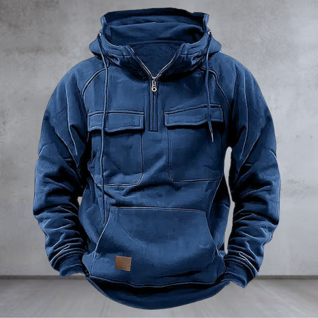 Oliver | Winter sweatshirt with hood and practical zip fastening