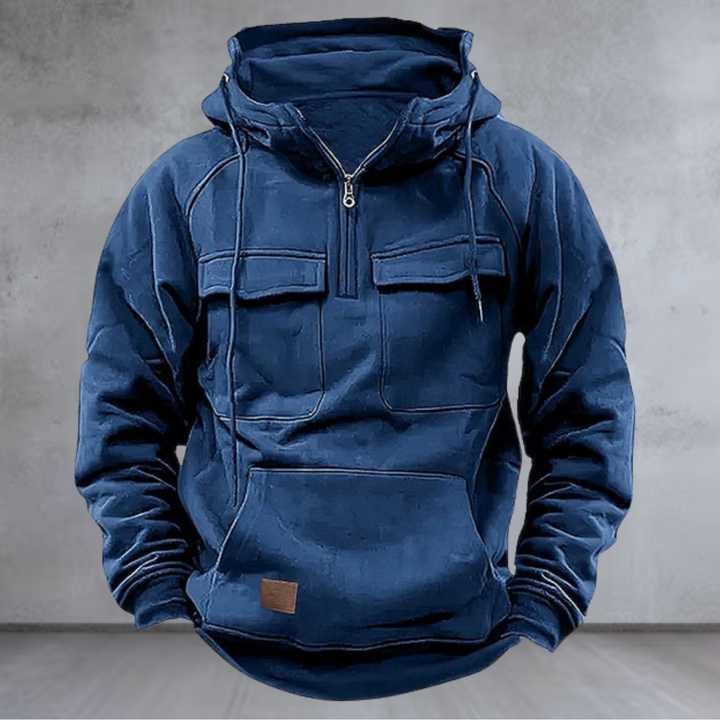 Oliver | Winter sweatshirt with hood and practical zip fastening