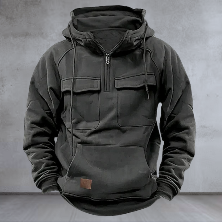 Oliver | Winter sweatshirt with hood and practical zip fastening