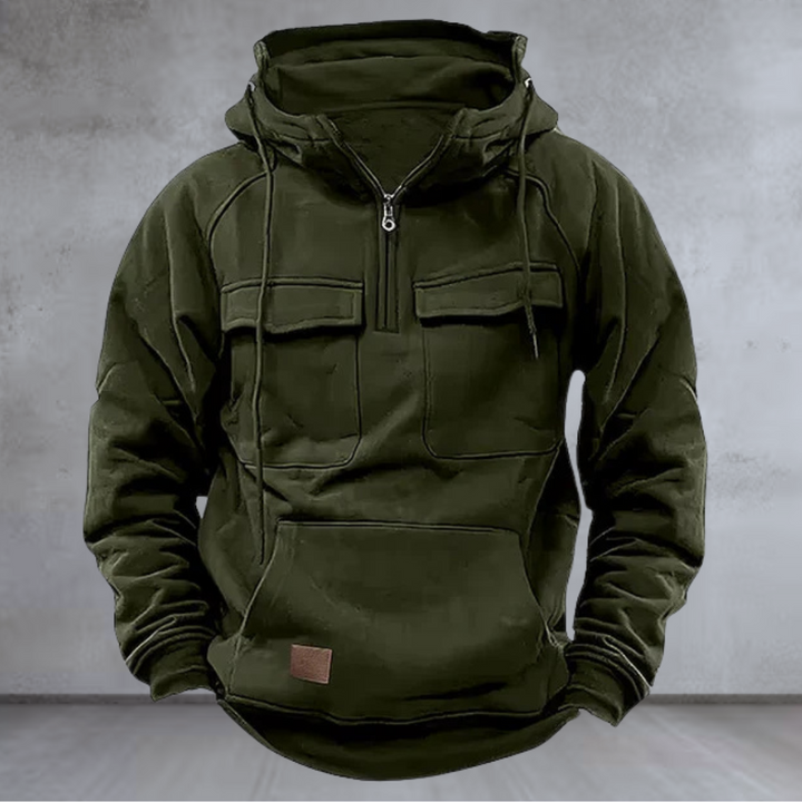 Oliver | Winter sweatshirt with hood and practical zip fastening