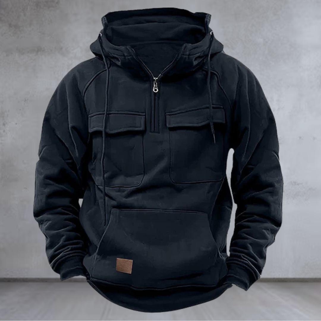 Oliver | Winter sweatshirt with hood and practical zip fastening