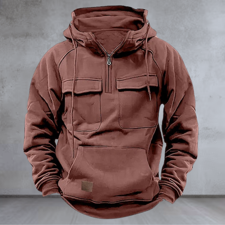 Oliver | Winter sweatshirt with hood and practical zip fastening