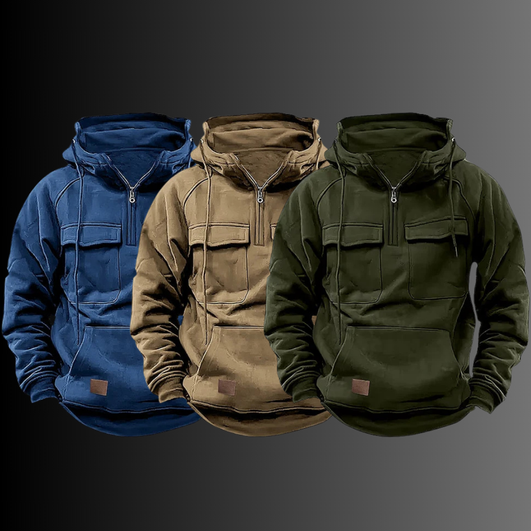 Oliver | Winter sweatshirt with hood and practical zip fastening