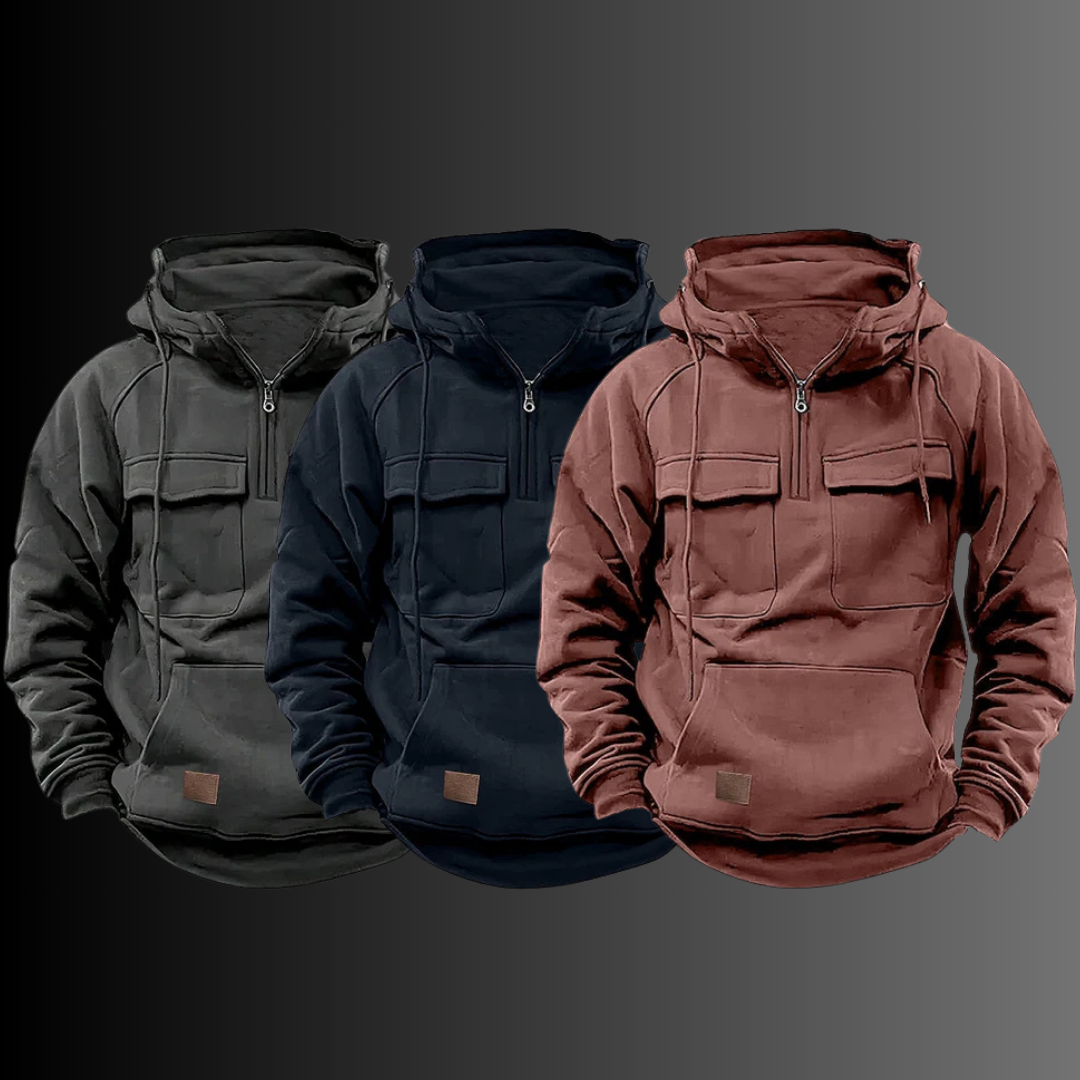 Oliver | Winter sweatshirt with hood and practical zip fastening